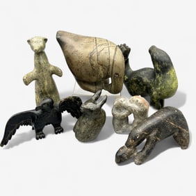 Group of Seven Animal Inuit Carvings