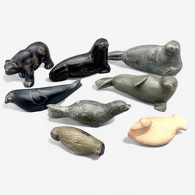 Group of Inuit Animal Carvings