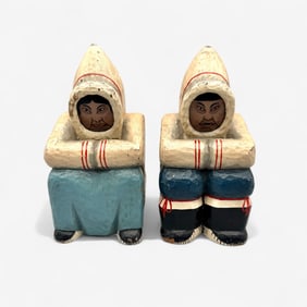 Pair of Carved Inuit Bookends, Grenfell Industry