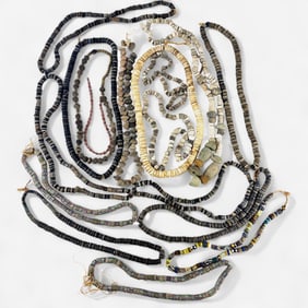 Variety of Stone and Trade Bead Necklaces