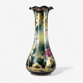 Massive Nippon Gilt and Floral Vase