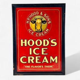 Hood's Ice Cream Tin Advertising Sign
