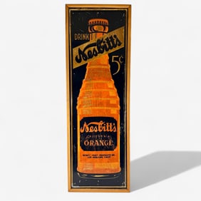 Nesbitt's Orange Soda Vertical Tin Advertising Sign