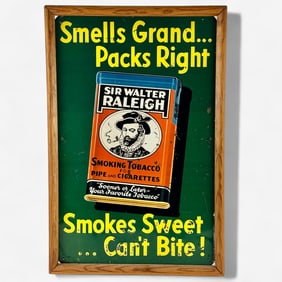 Sir Walter Raleigh Tobacco Tin Advertising Sign