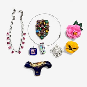 Assortment of Costume Jewelry, Brooches, Plus