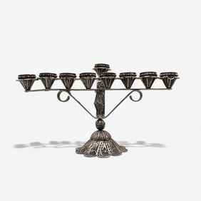 Sterling Silver Filigreed Menorah