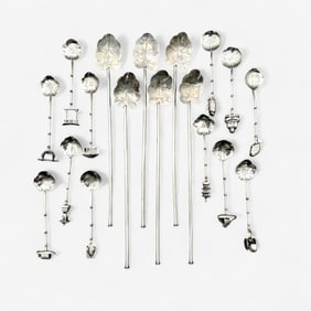 Two Sets of Taxco Sterling Demitasse Spoons