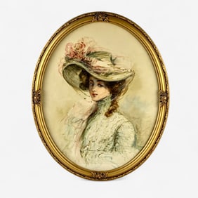 English School Portrait in Period Frame