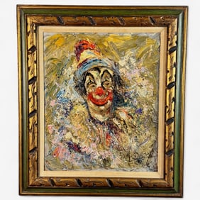 Pair of Louis Spiegel Cincinnati Clown Paintings