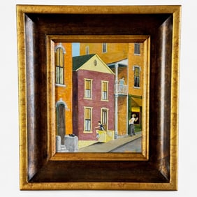 Pair of Oils of Buildings, Cincinnati