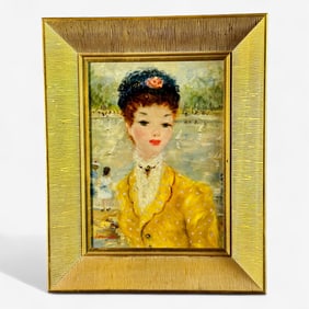 Oil on Canvas portrait of a Woman by LeDoux