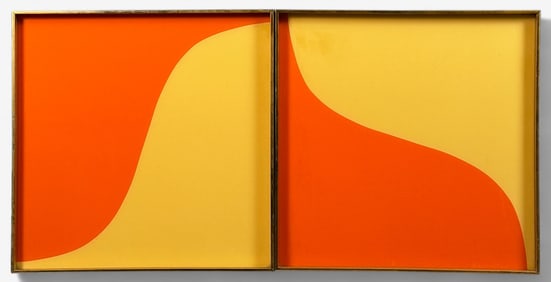 Pair of Mid Century Turner Mfg. "Yin & Yang" Wall Pieces