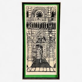 "Cathedral Doors" Woodcut by Jane Heidrich