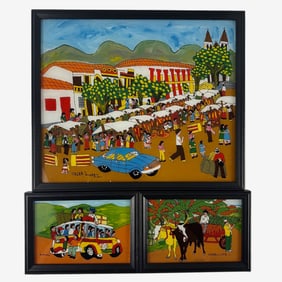 Three Mexican Paintings by the Lopez Family