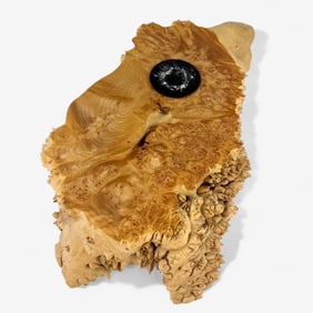 Burlwood Incense Burner with inset incense Holder