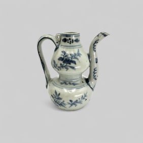 Porcelain Ewer in Underglaze Blue, Ming