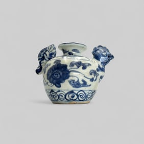 Porcelain Ewer in Underglaze Blue, Ming
