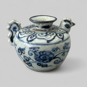 Porcelain Ewer in Underglaze Blue, Ming