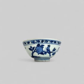 Porcelain Bowl with Underglaze Blue, Ming, 17th Century