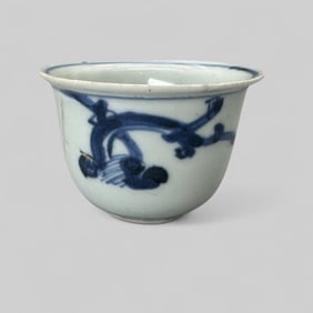 Porcelain Cup with Underglaze Blue, Ming, 17th Century
