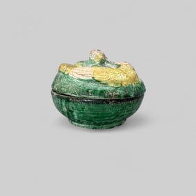 Sancai Glaze Tang Dynasty Covered Box