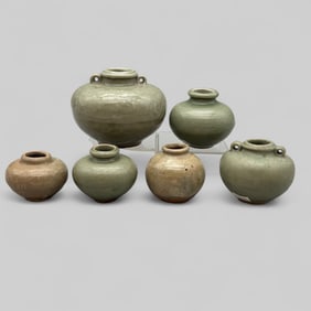 Six Celadon Jars