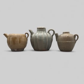 Three Celadon Teapots