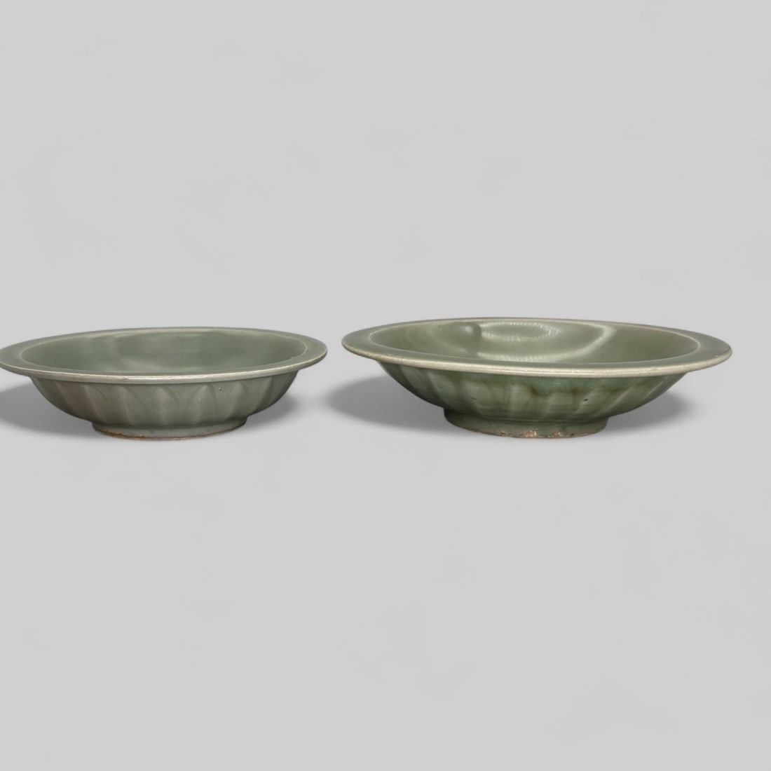 Pair of Longquan Celadon Twin Fish Plates