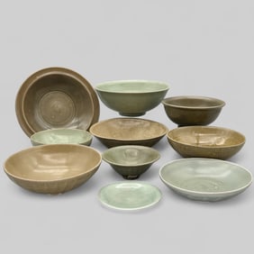 Large Collection of Longquan Celadon Bowls