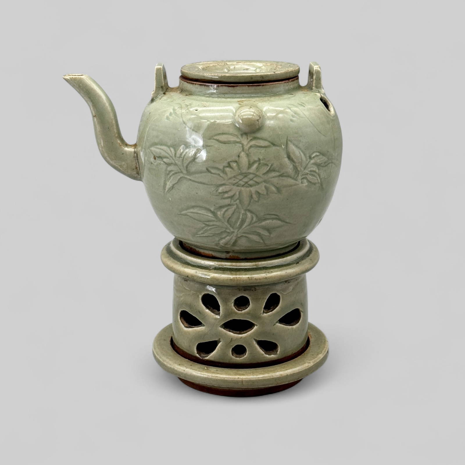 Longquan Celadon Teapot and Burner