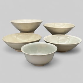 Five Qingbai Ware Celadon Bowls