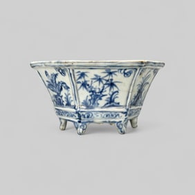 Ming Period Blue and White Decorated Planter