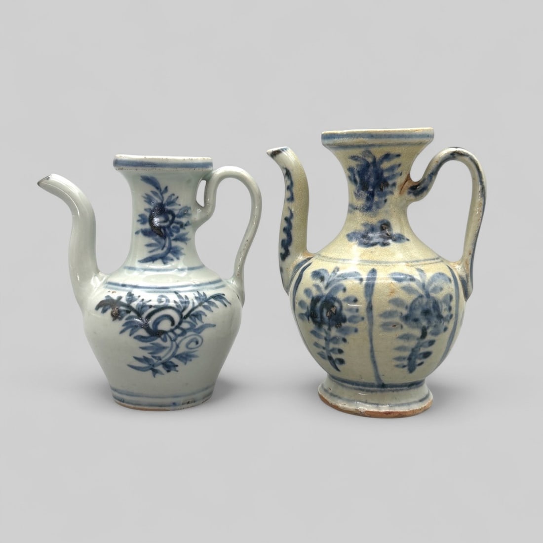Pair of Ming Blue and White Teapots