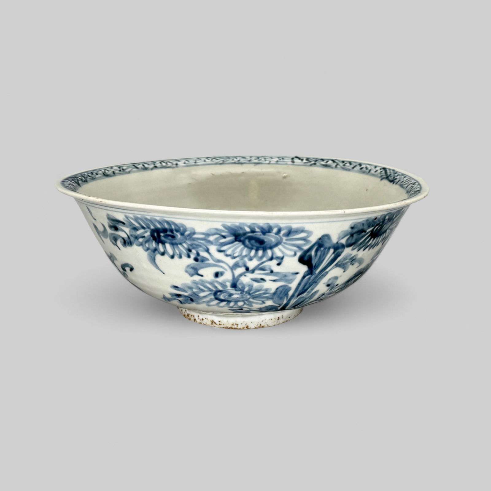 Large Ming Chinese Blue and White Porcelain Bowl (1 of 6)