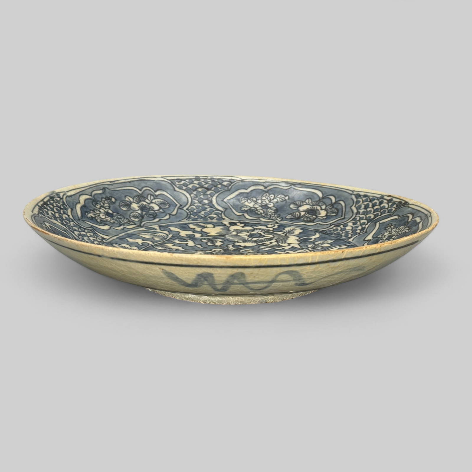 Ming Blue and White Reverse Decorated Porcelain Bowl