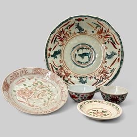 Five Chinese Transitional Period Porcelain Wares