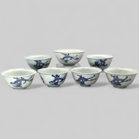 Group of Ming Porcelain "Chi-Dragon" Bowls