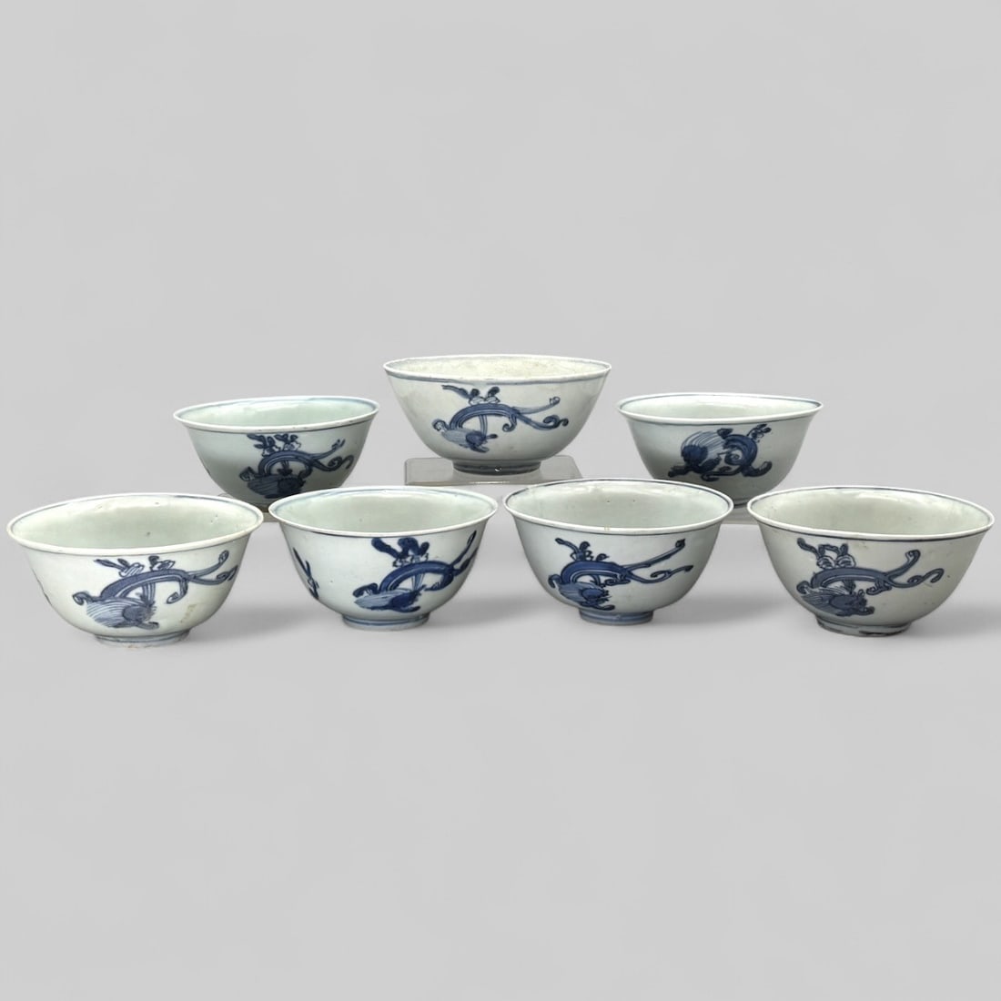 Group of Ming Porcelain \"Chi-Dragon\" Bowls