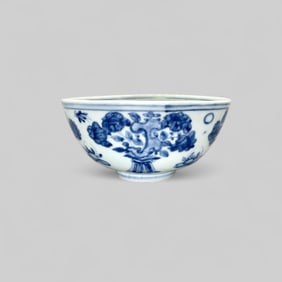 Ming Blue and White Bowl, Wanli Mark
