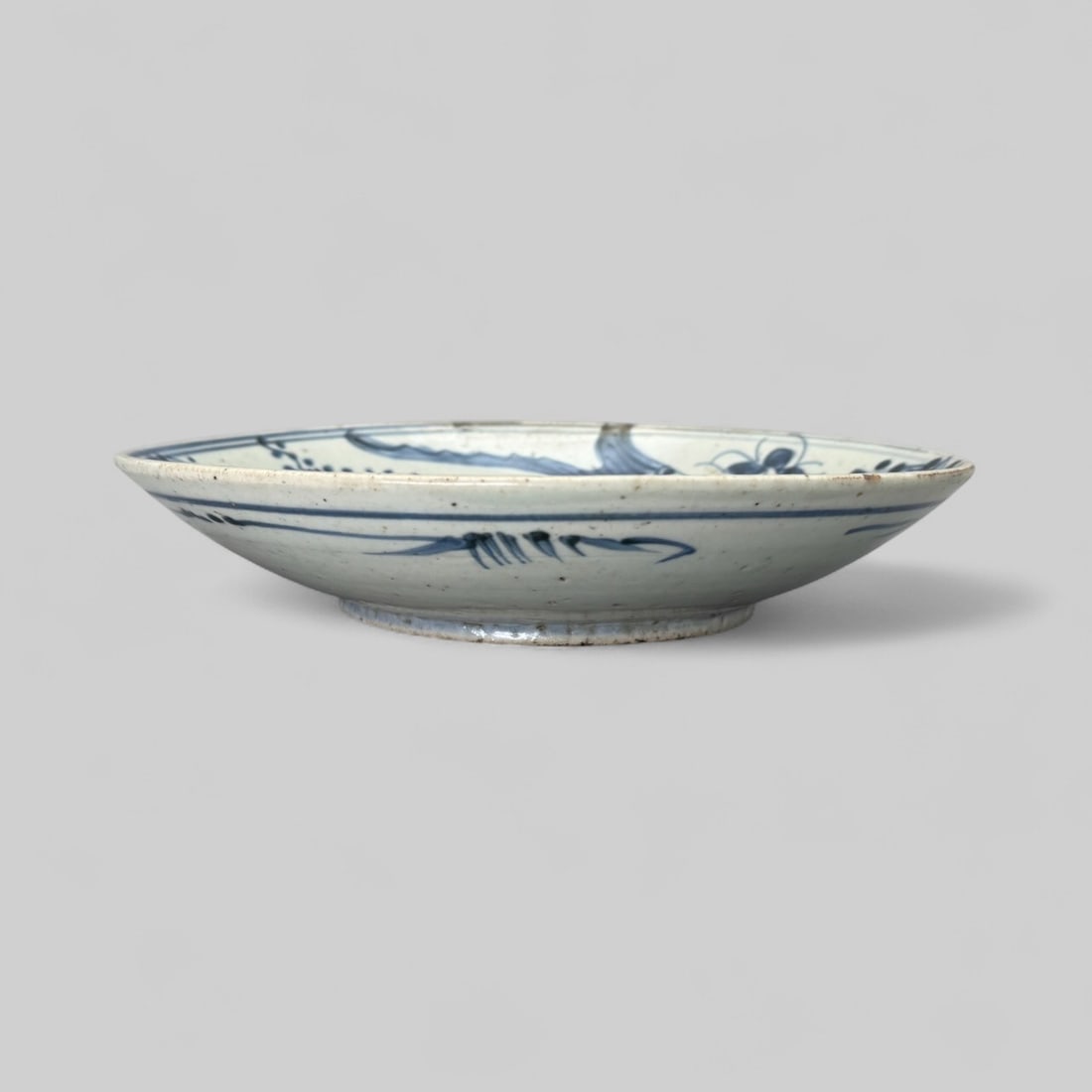 Ming Blue and White Dish with Koi