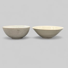 Pair of Chinese White Glazed Bowls