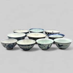 Collection of Ming Period Blue and White Bowls