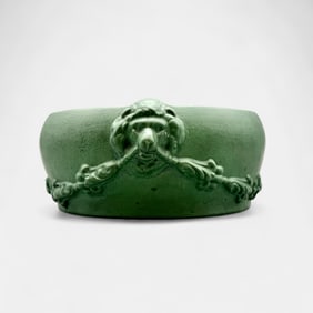 Rare Strobl Lion Head bowl in green