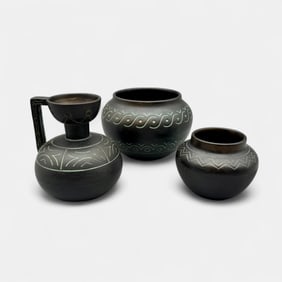 Three Norse items, 2 bowls and a pitcher