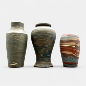 Three Niloak Swirl vases