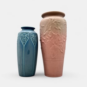 Two Rookwood Production vase in mat finish.