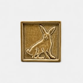 Uncommon Rookwood "Rabbit tile in tan mat