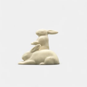 Rare Rookwood "Double Rabbit" paperweight