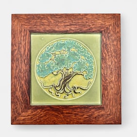 Rookwood "Tree of Life" framed tile.