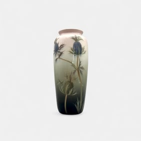 Rookwood Iris glaze vase, thistles, Schmidt